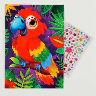 Аппликация стразами «Попугай» 2