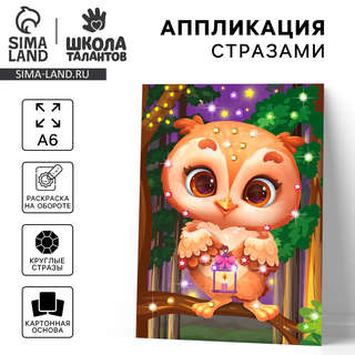 Аппликация стразами «Совушка» 2