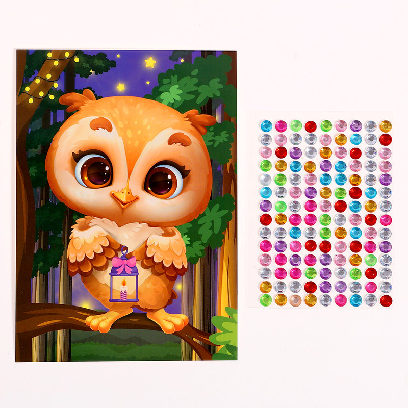 Аппликация стразами «Совушка»