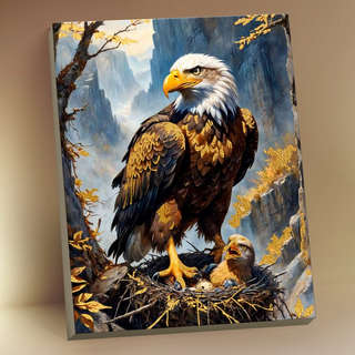Картина по номерам с поталью 'Белоголовый Орлан' 40х50 см, 26...