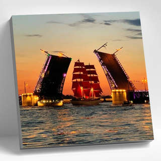 Картина по номерам 'Санкт-Петербург: Дворцовый мост на закате...