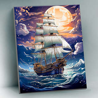 Картина по номерам с поталью платина 'Безмятежное Плавание', ...