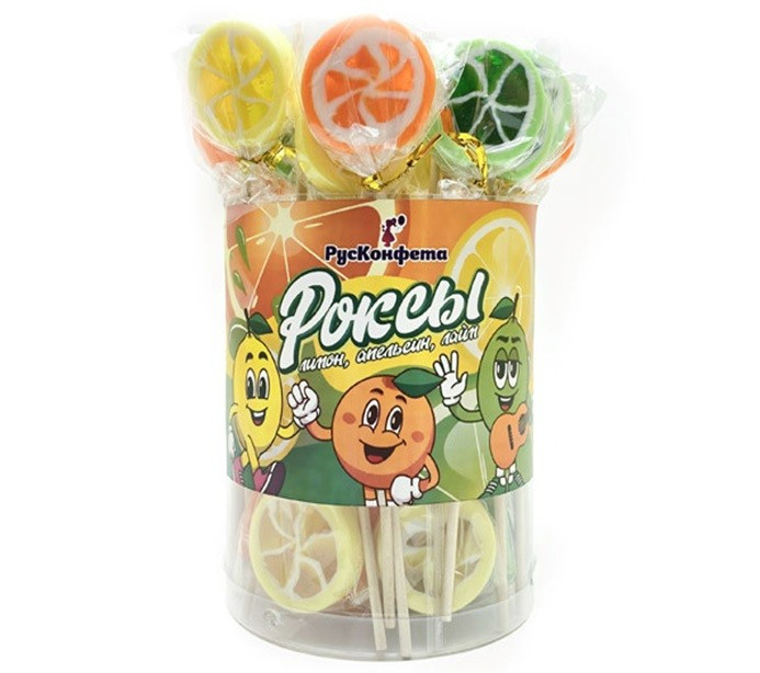 Леденцы 'Роксы' со вкусом лимон / лайм / апельсин. Цена за 1 шт.
