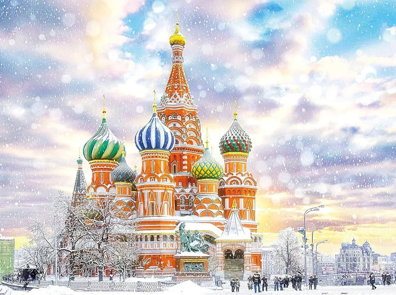 Пазл для взрослых 1200 деталей: Храм Василия Блаженного, Pintoo