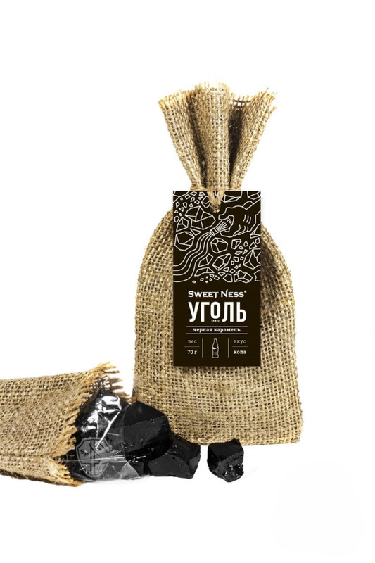 Карамель леденцовая 'Уголь' (кола), цена за 1 шт.