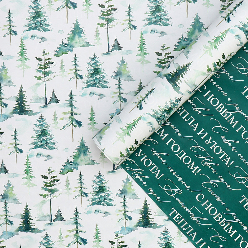 Бумага упаковочная глянцевая двухсторонняя «Волшебный праздник», 70 х 100 см