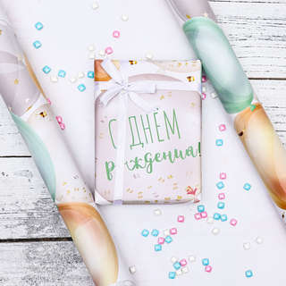 Бумага упаковочная, глянцевая «С Днем Рождения», 70x100 см 5