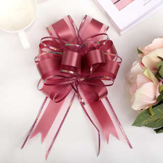 Бант - шар №5 «Перламутровая полоска», бордовый