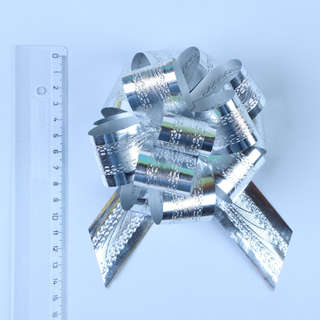 Бант - шар No3.2 полоса, серебро 2