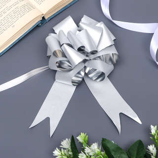 Бант - шар №5, серебряный шик