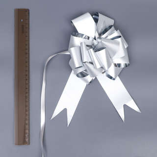 Бант - шар №5, серебряный шик 2