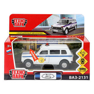 Машинка 'Лада 4x4 2131' Полиция, 13 см, металлическая, свет-звук, Технопарк 2