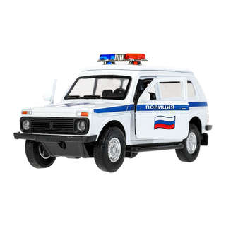 Машинка 'Лада 4x4 2131' Полиция, 13 см, металлическая, свет-звук, Технопарк 4