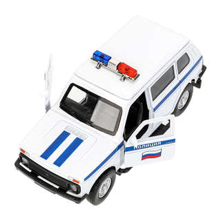Машинка 'Лада 4x4 2131' Полиция, 13 см, металлическая, свет-звук, Технопарк 7