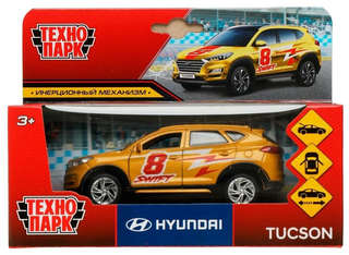 Машинка Hyundai Tucson, желтая, 12 см, металлическая модель, Технопарк 3