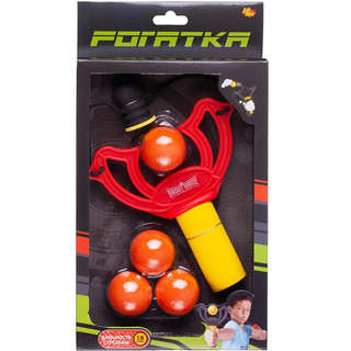 Рогатка ABtoys красно-желтая с 4 шариками 4