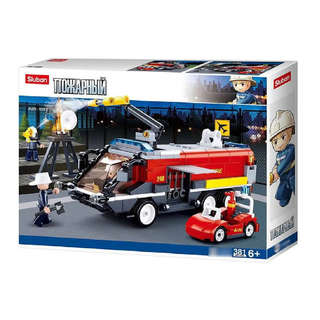 Конструктор Пожарная машина, 381 деталь, Sluban 2