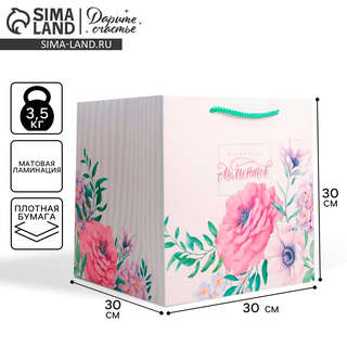 Пакет подарочный квадратный «Волшебных моментов», 30х30х30 см 6