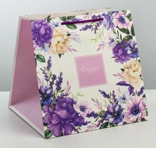 Квадратный пакет «Счастье есть», 30х30х30 см