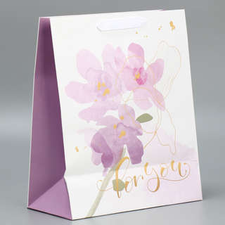 Пакет подарочный ламинированный, тиснение, «Линии», 25х30.5х12.5 см 2