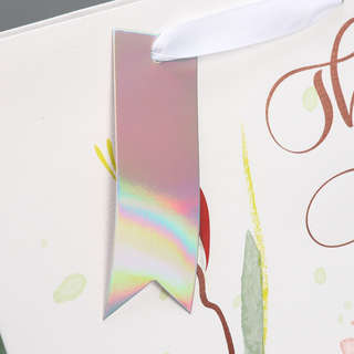 Пакет подарочный ламинированный, тиснение «Спасибо», 25х30.5х12.5 см 4