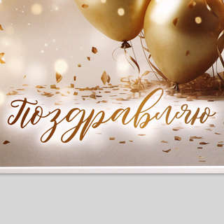 Пакет подарочный ламинированный «Поздравляю»,13x23x7 см 2