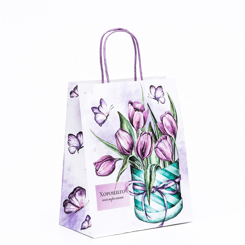 Пакет крафт «Хорошего настроения» 22x12x27 см