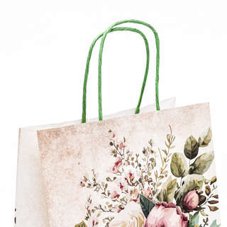 Пакет крафт «Цветы» 21x11x27 см 3