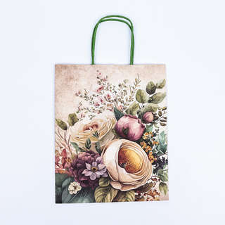 Пакет крафт «Цветы» 21x11x27 см 4