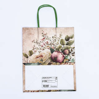 Пакет крафт «Цветы» 21x11x27 см 5