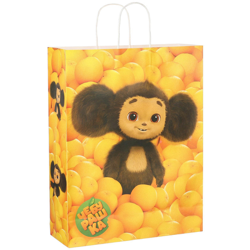 Пакет подарочный 'Чебурашка', 31х40х11.5 см, крафт