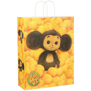 Пакет подарочный 'Чебурашка', 31х40х11.5 см, крафт