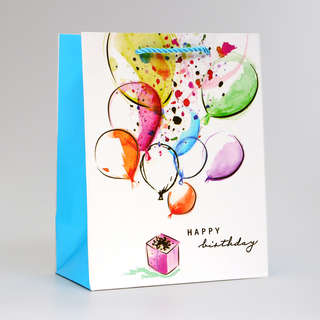 Пакет ламинированный Happy Birthday, 18x23x10 см 1