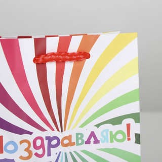 Пакет подарочный ламинированный «Поздравляю», 12х15х5,5 см 3