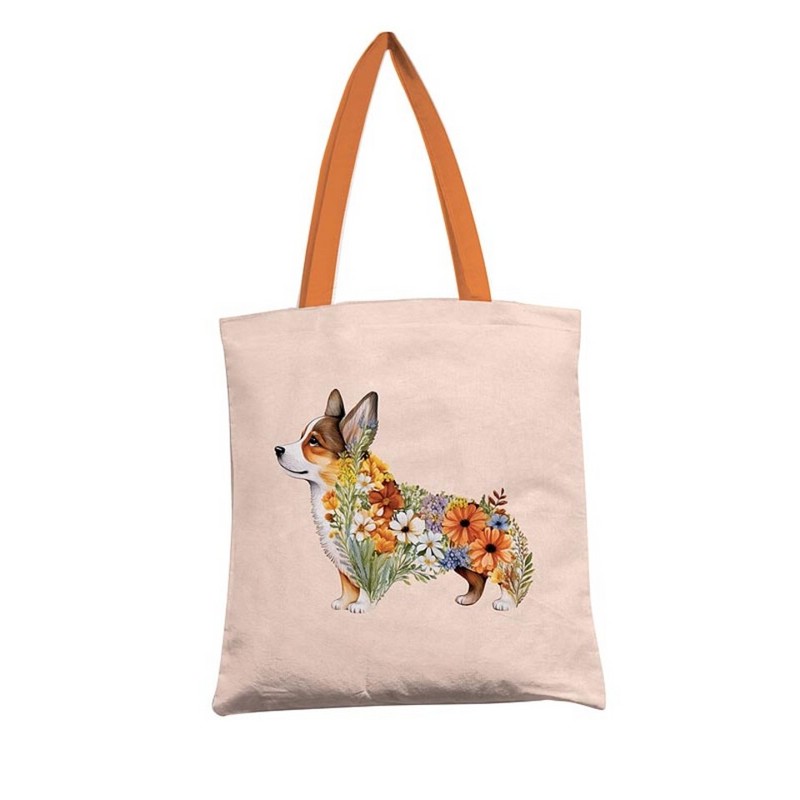 Сумка-шоппер 'Корги-цветы' 35х42 см, Арт Дизайн 