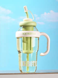 Бутылка с трубочкой 'Ice cream' 1400 мл, зелёная