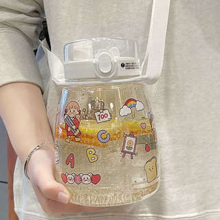 Бутылка+стикеры для декора с ремешком 'BaDumTss!' белая, 1300 мл 9