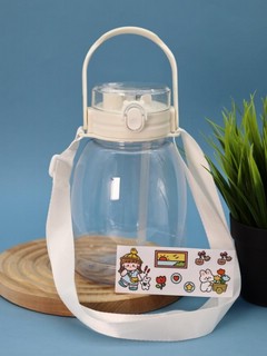 Бутылка+стикеры для декора с ремешком 'BaDumTss!' белая, 1300 мл 3