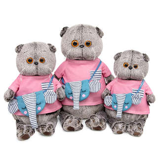 Басик  в футболке и с сумочкой–слоник, 30 см, Budi Basa 5