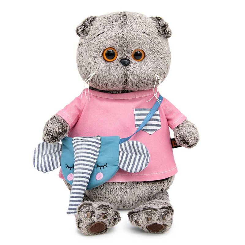 Басик  в футболке и с сумочкой–слоник, 30 см, Budi Basa