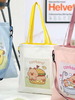 Сумка шоппер 'Capybara in a burger', белый