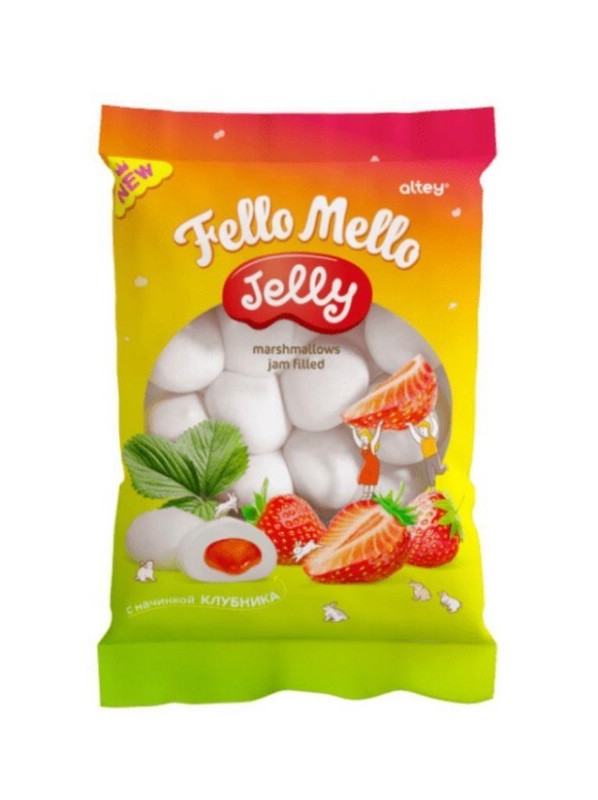 Жевательный зефир c начинкой 'FELLO MELLO' со вкусом клубники