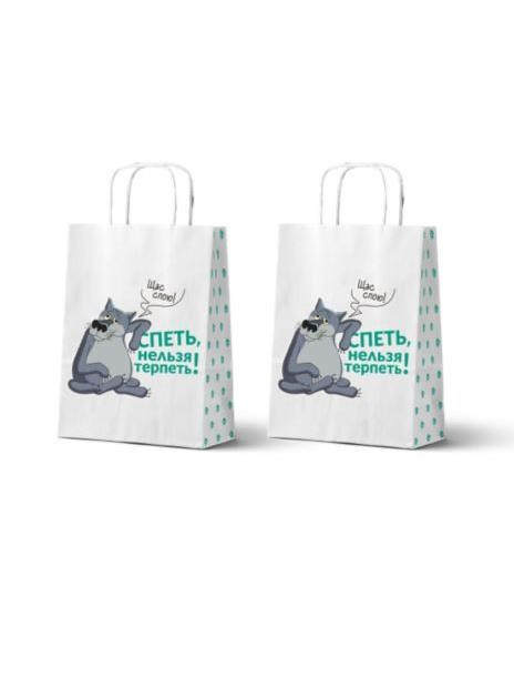 Пакет подарочный «Жил-был Пёс: Щас спою» 24х14х30 см