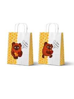 Пакет подарочный «Винни-Пух: С Днём Рождения» 24х14х30 см