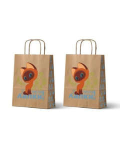 Пакет подарочный «Котёнок по имени Гав, У меня лапки», крафт,...