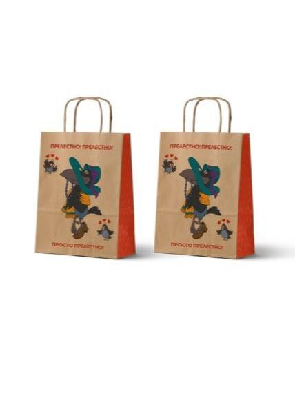 Пакет подарочный «Попугай Кеша: Прелестно», крафт, 24х14х30 см