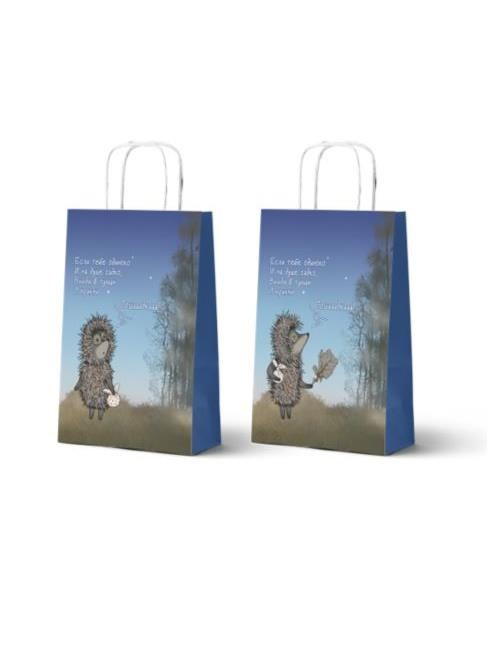 Пакет подарочный «Ёжик в тумане, Лошадка» 24х14х30 см