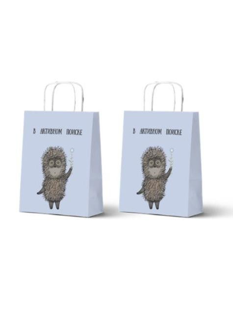 Пакет подарочный «Ёжик в тумане: В активном поиске» 24х14х30 см