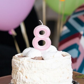 Свеча цифра 8 с перламутром, с держателем, 7.5 см 2