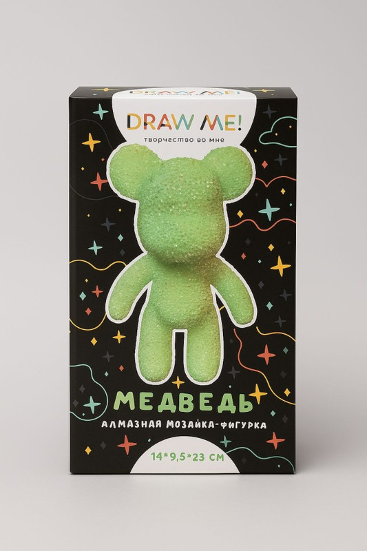 Алмазная мозаика на фигурке Draw Me! «Green bear»